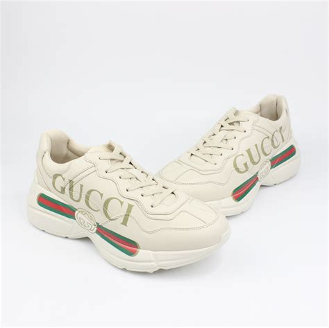 gucci rhyton gucci logo leather sneaker|Gucci rhyton tiger print.